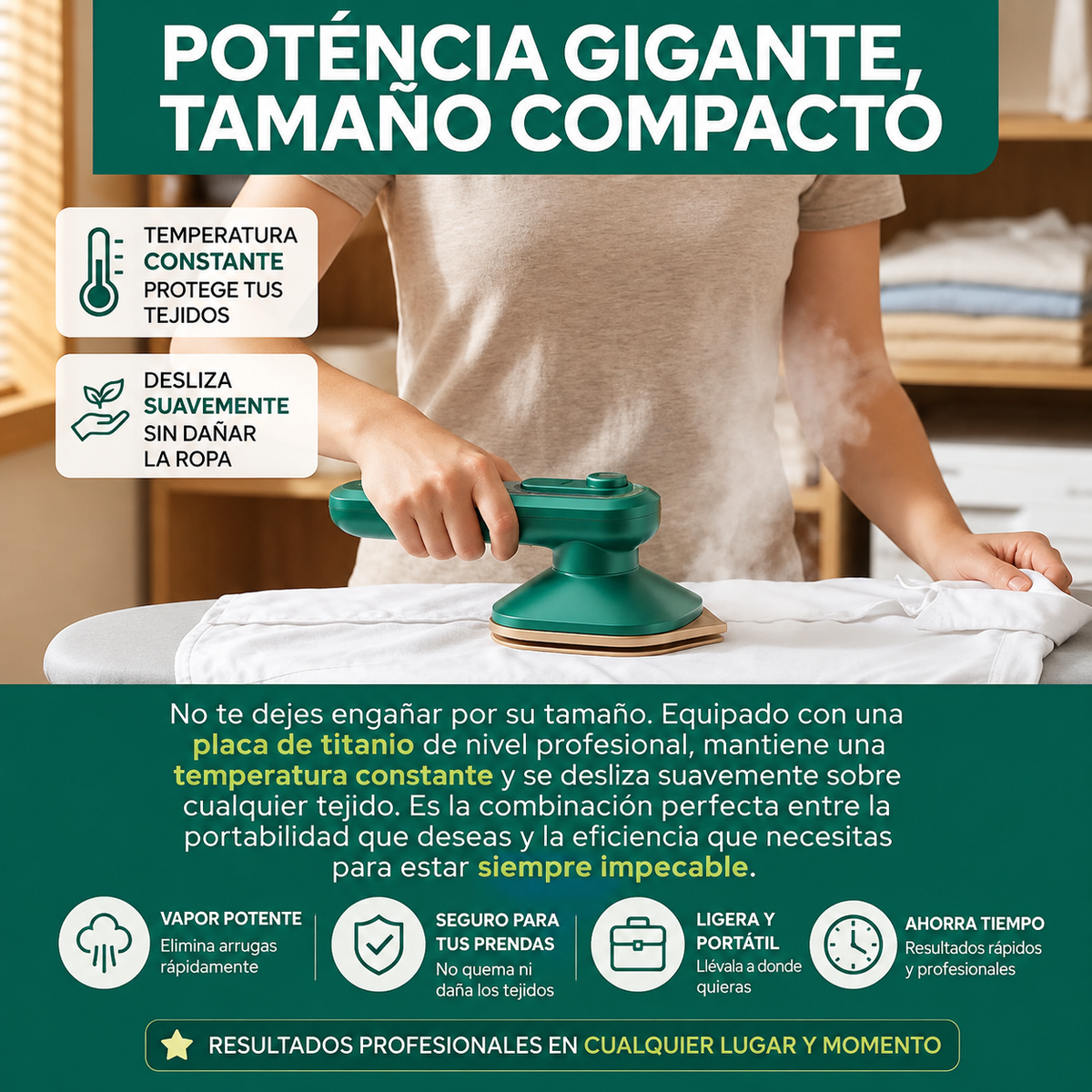 MINI PLANCHA DE ROPA A VAPOR